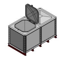 2000 Litre GRP Sectional Water Tank, Internally Flanged Base (IFB) 2000 Litre GRP Sectional Water Tank, Internally Flanged Base (IFB)