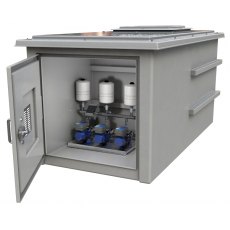 4000 Litre GRP Pump Enclosure with built in tank and Triple pump 160L/Min Max  8000-4000