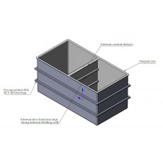 1125 Litre Divided GRP Water Tank, Insulated