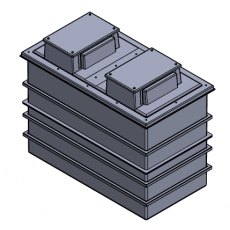 3001 Litre Type AB Air Gap GRP Water Tank, Two piece Divided, Insulated, CAT 5