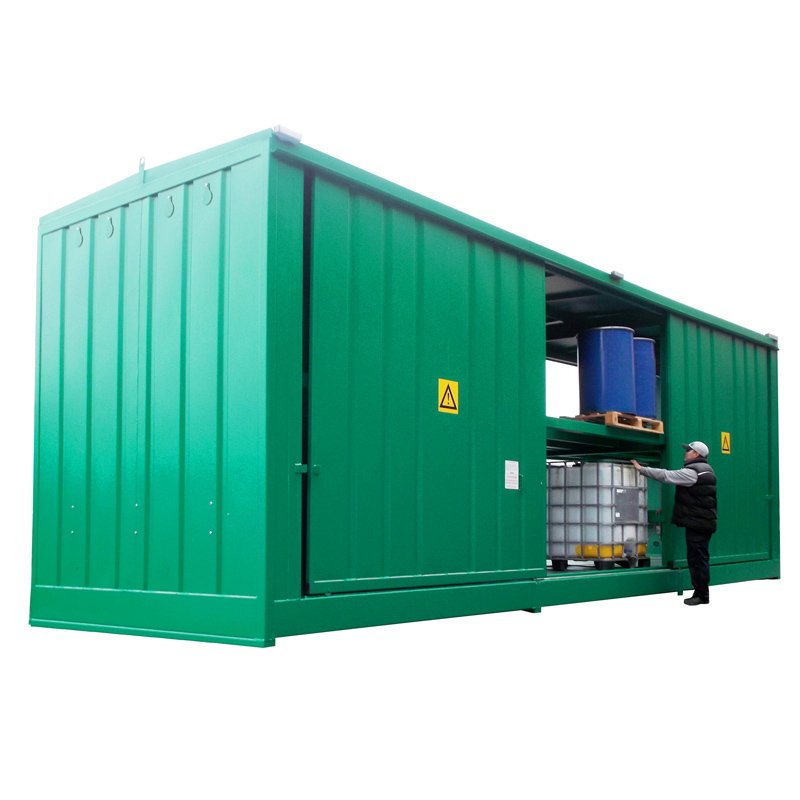 Empteezy Steel Bunded IBC, Drum Store, DPU96-24, Holds 96 drums or 24 IBC's.