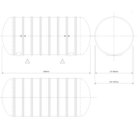 Drawing of GRP Underground Water Tank