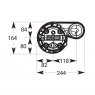 Hippo 75 Sewage Pump, Vertical Discharge Top Dimensions
