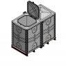 3000 Litre GRP Sectional Water Tank, 2x1x1.5 Internally Flanged Base (IFB)