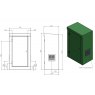 Kingspan Parts GRP Enclosure - 750mm x 500mm x 1250mm - Single Door (0018040)